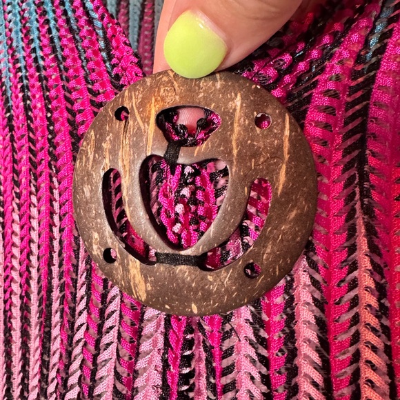 Blue‎ and Pink Asymmetrical Sleeveless Sundress Coverup - Picture 3 of 6